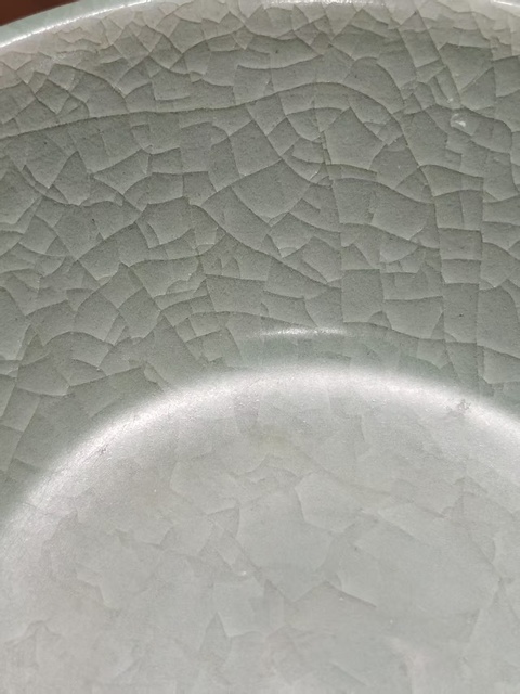 古玩陶瓷南宋冰片紋翠青釉龍泉青瓷洗拍賣，當(dāng)前價格3600元