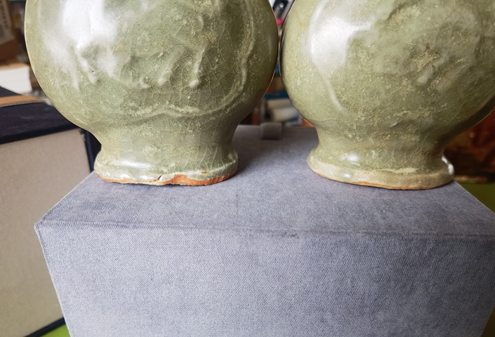 古玩陶瓷龍泉青瓷麒麟獸耳瓶拍賣，當前價格11800元