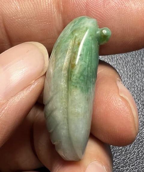 古玩玉器翡翠蟬型件真品鑒賞圖