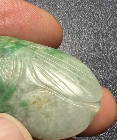 古玩玉器翡翠蟬型件真品鑒賞圖