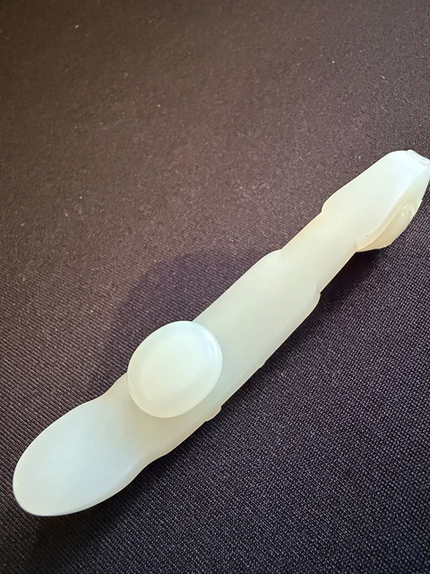 古玩玉器清代花卉紋鳳首玉帶鉤真品鑒賞圖