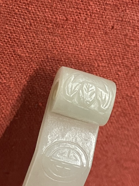 古玩玉器和田玉雕“團壽紋發簪”真品鑒賞圖