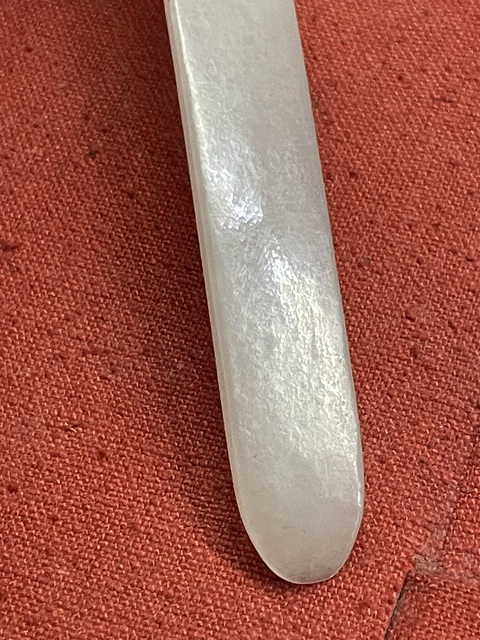 古玩玉器和田玉雕“團壽紋發簪”真品鑒賞圖