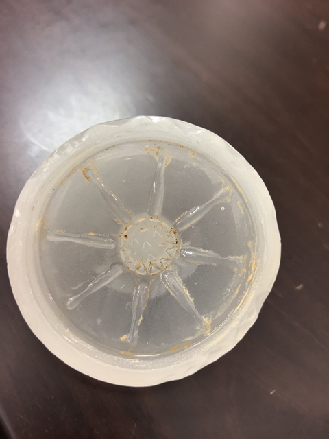 古玩雜項玻璃仿玉雙耳蓋杯真品鑒賞圖