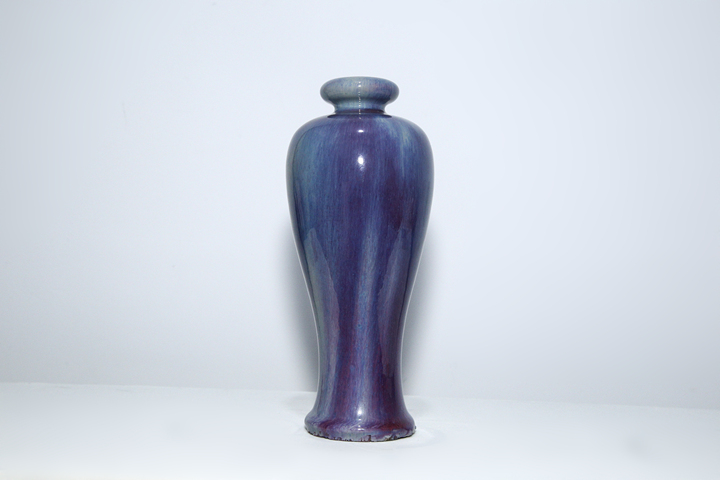 古玩陶瓷清乾隆·窯變釉洗口梅瓶真品鑒賞圖