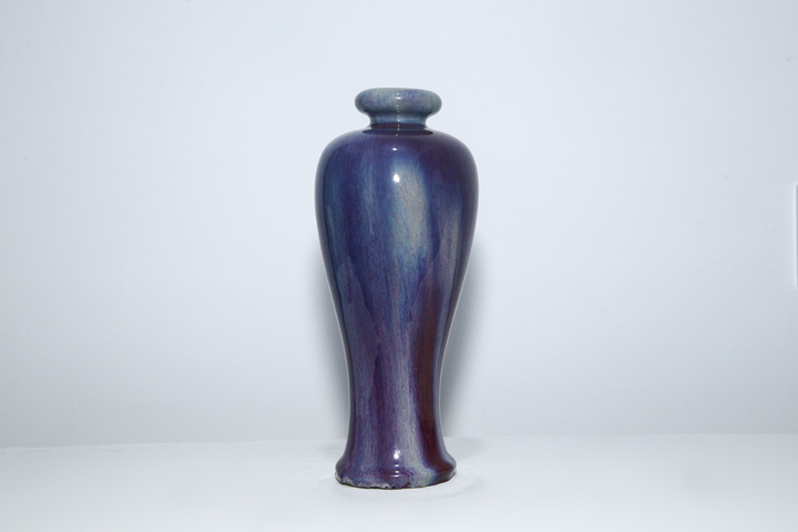 古玩陶瓷清乾隆·窯變釉洗口梅瓶真品鑒賞圖