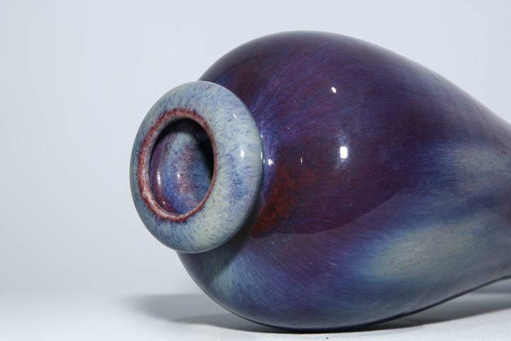 古玩陶瓷清乾隆·窯變釉洗口梅瓶真品鑒賞圖