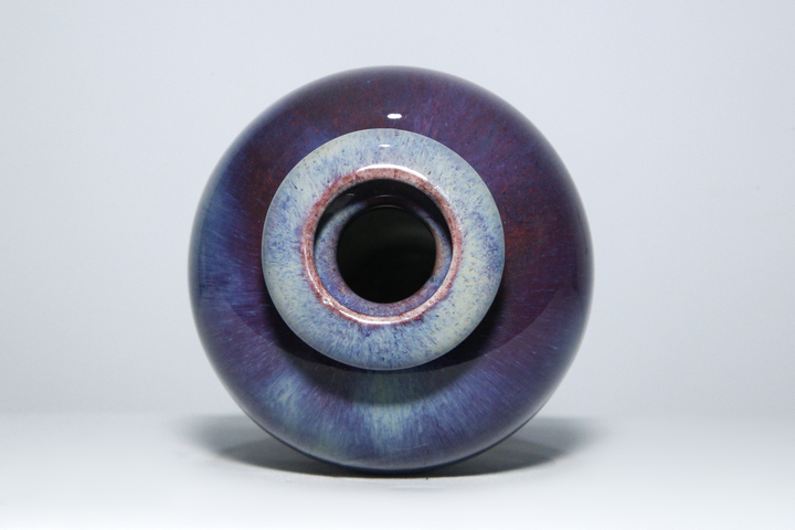 古玩陶瓷清乾隆·窯變釉洗口梅瓶真品鑒賞圖