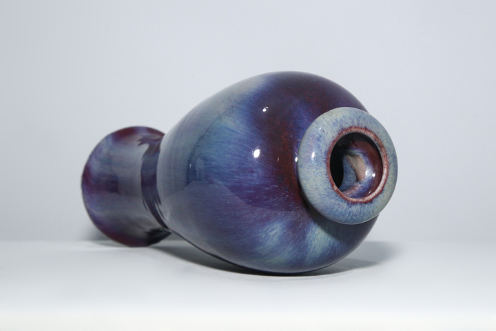 古玩陶瓷清乾隆·窯變釉洗口梅瓶真品鑒賞圖