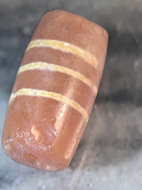 古玩玉器紅玉髓蝕花珠真品鑒賞圖