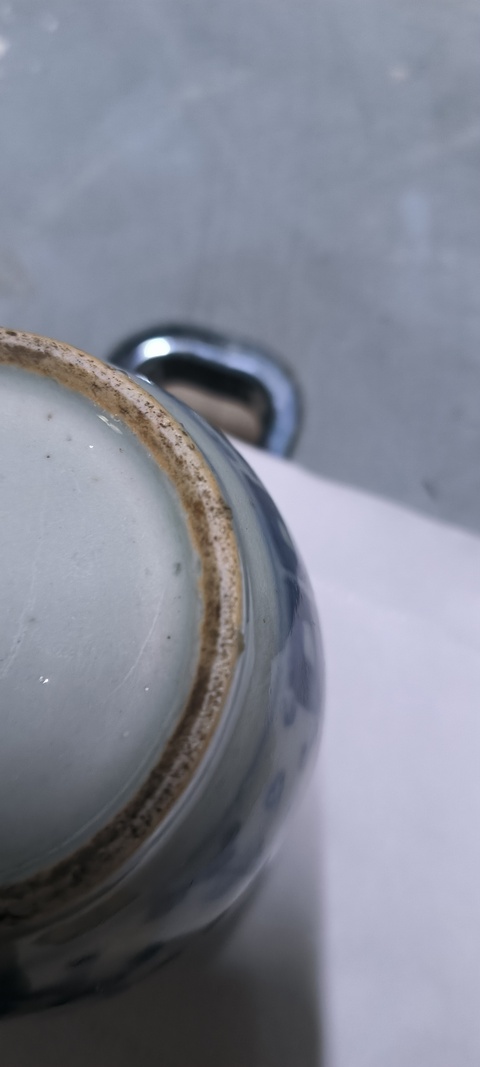 古玩陶瓷清中期 青花囍字纏枝蓮紋蘋果尊真品鑒賞圖