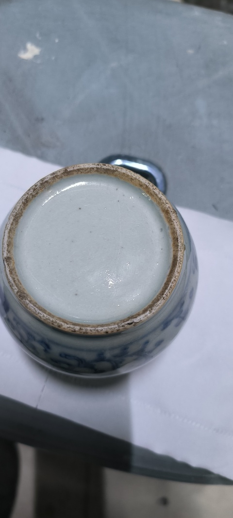 古玩陶瓷清中期 青花囍字纏枝蓮紋蘋果尊真品鑒賞圖