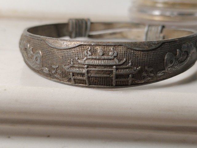 古玩雜項(xiàng)銀手鐲真品鑒賞圖