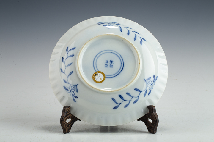 古玩陶瓷民國·青花魚蟹紋盤拍賣，當前價格2376元