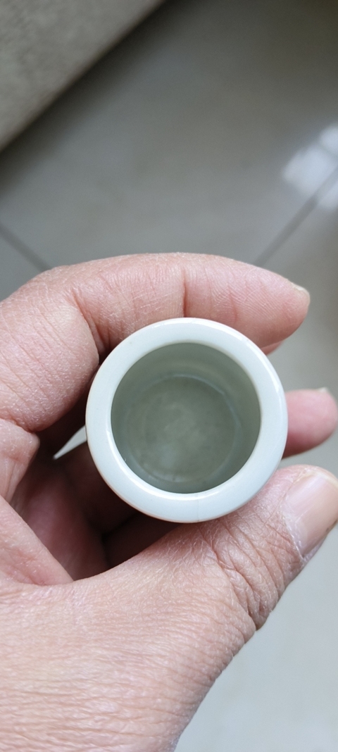 古玩陶瓷粉彩團龍團鳳牙鑒筒真品鑒賞圖