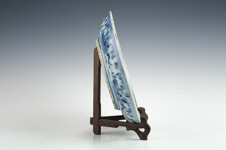 古玩陶瓷明空白期·青花鳳凰牡丹紋盤拍賣，當前價格2304元