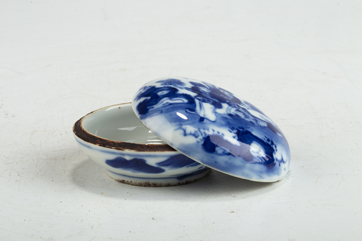 古玩陶瓷清晚·青花人物故事紋蓋盒拍賣，當前價格3168元