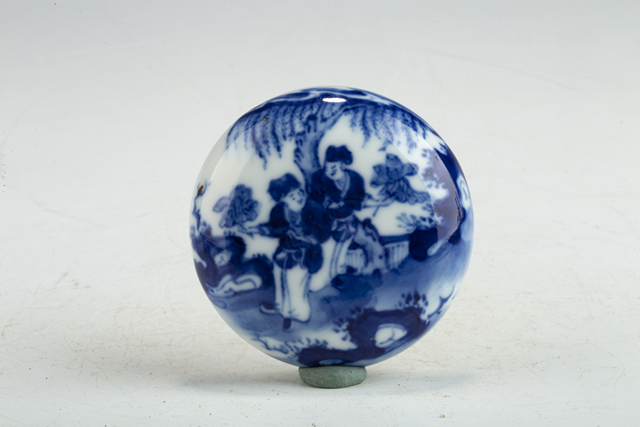 古玩陶瓷清晚·青花人物故事紋蓋盒拍賣，當前價格3168元