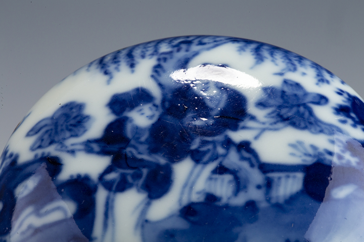 古玩陶瓷清晚·青花人物故事紋蓋盒拍賣，當前價格3168元