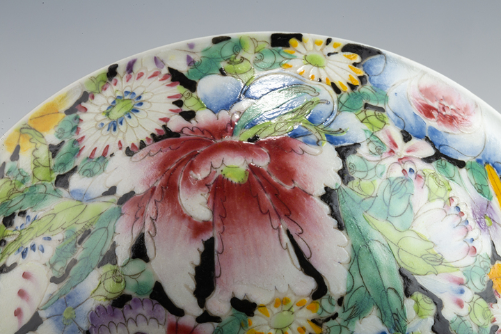 古玩陶瓷民國·粉彩百花不落地紋碗一對真品鑒賞圖