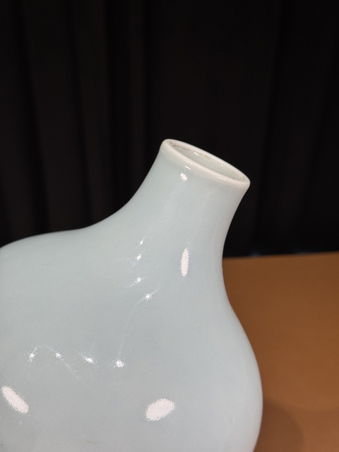 古玩陶瓷晚清民國仿乾隆粉青釉葫蘆瓶真品鑒賞圖