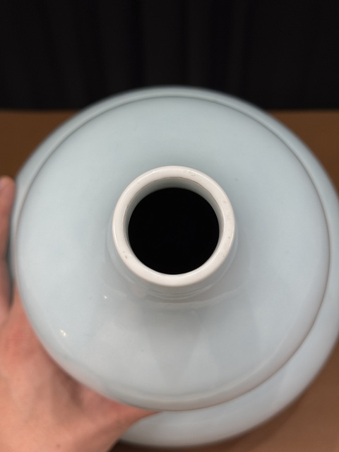 古玩陶瓷晚清民國仿乾隆粉青釉葫蘆瓶真品鑒賞圖