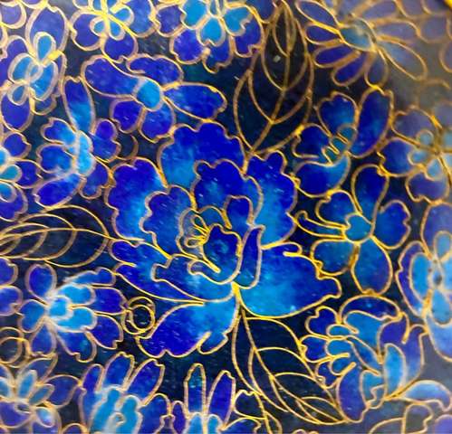 古玩雜項近代銅胎景泰藍貢盤真品鑒賞圖