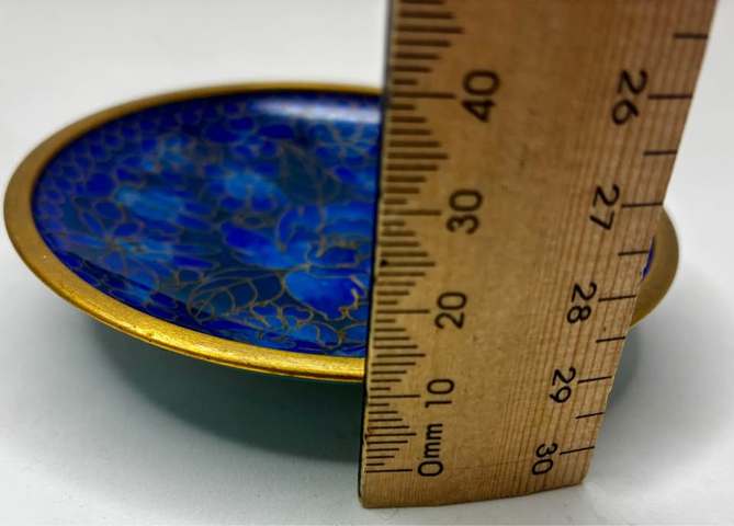 古玩雜項近代銅胎景泰藍貢盤真品鑒賞圖