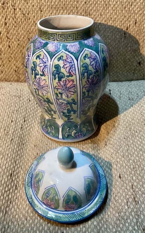 古玩陶瓷花卉紋將軍罐真品鑒賞圖