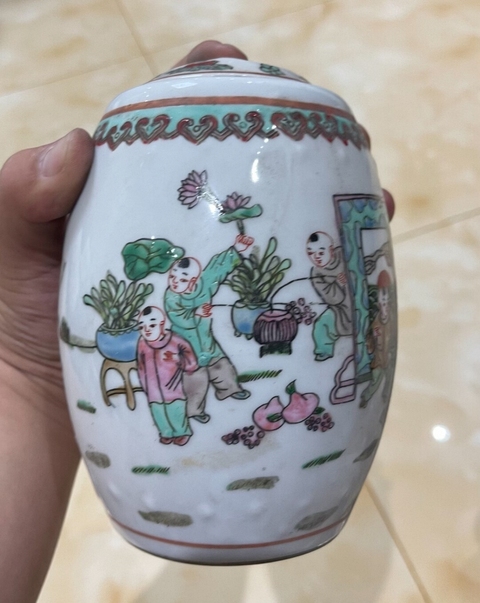 古玩陶瓷人物紋罐真品鑒賞圖