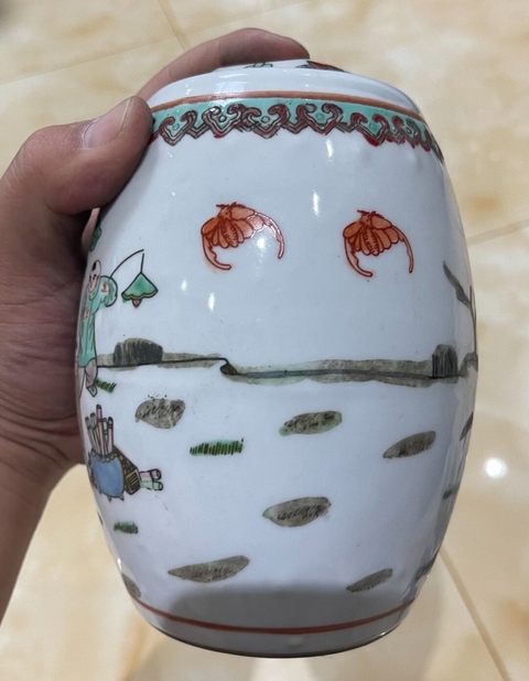 古玩陶瓷人物紋罐真品鑒賞圖