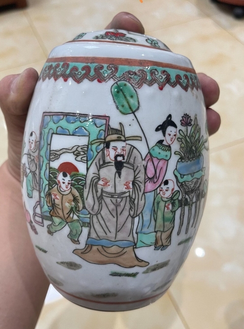 古玩陶瓷人物紋罐真品鑒賞圖