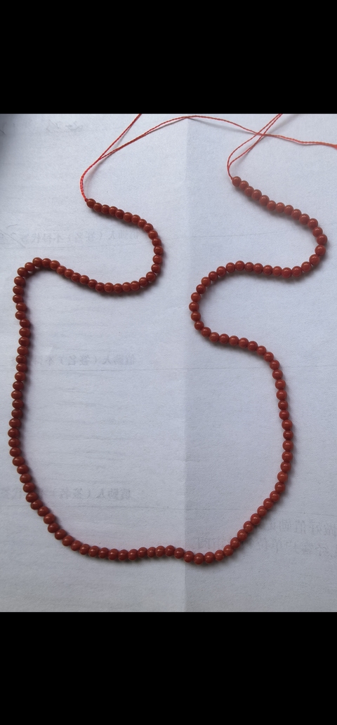 古玩玉器珊瑚珠串真品鑒賞圖
