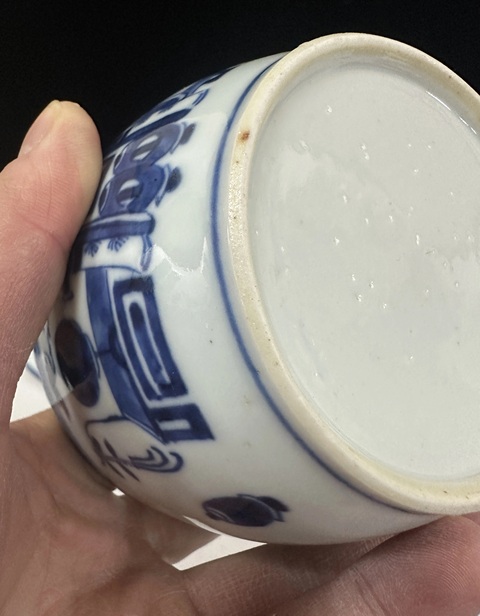 古玩陶瓷青花博古蓋缸真品鑒賞圖