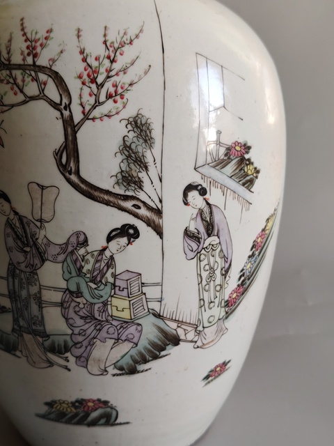 古玩陶瓷民國仕女冬瓜罐拍賣，當(dāng)前價(jià)格2680元