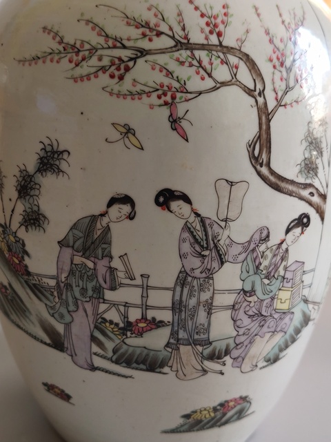 古玩陶瓷民國仕女冬瓜罐拍賣，當(dāng)前價(jià)格2680元