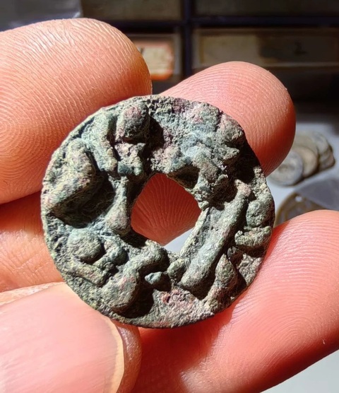 古玩錢幣天下太平嬰戲圖花錢真品鑒賞圖