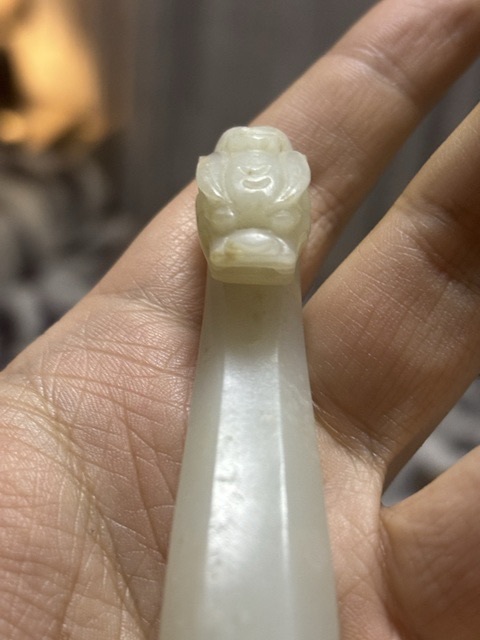 古玩玉器明·龍首白玉帶鉤（官造）拍賣，當前價格16800元