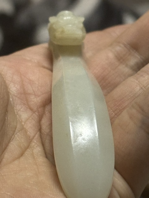 古玩玉器明·龍首白玉帶鉤（官造）拍賣，當前價格16800元