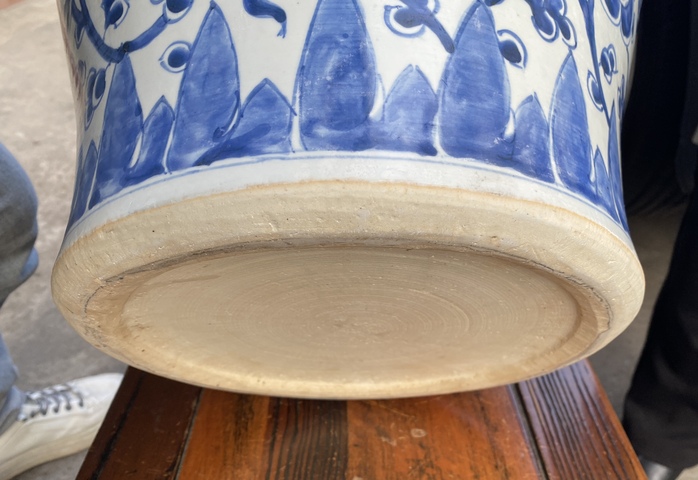 古玩陶瓷牡丹紋青花將軍罐真品鑒賞圖