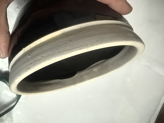 古玩陶瓷磁州窯白覆輪窯變黑釉洗拍賣，當前價格120元