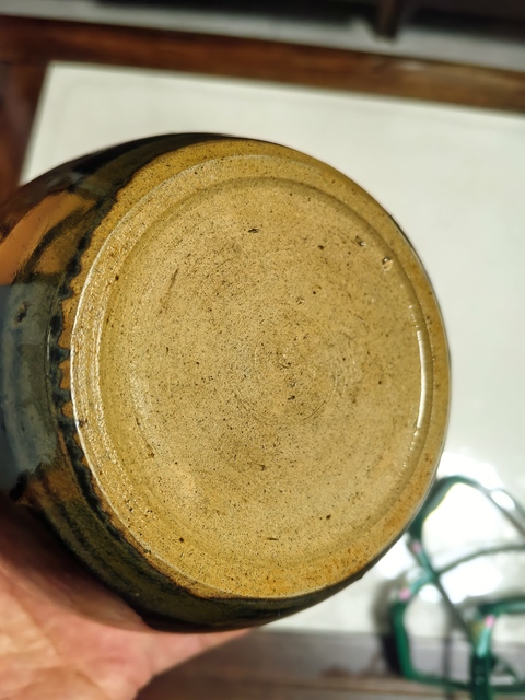 古玩陶瓷磁州窯白覆輪窯變黑釉洗拍賣，當前價格120元