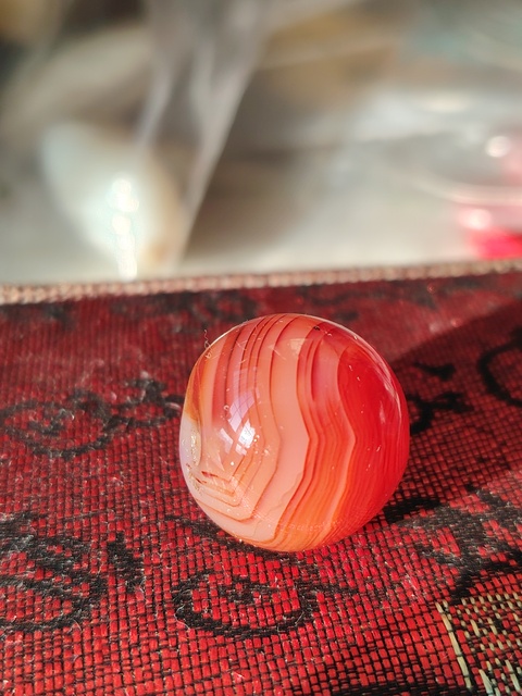 古玩玉器福利天然紅瑪瑙珠拍賣，當(dāng)前價(jià)格188元