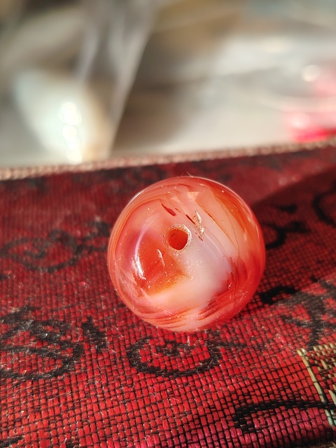 古玩玉器福利天然紅瑪瑙珠拍賣，當(dāng)前價(jià)格188元