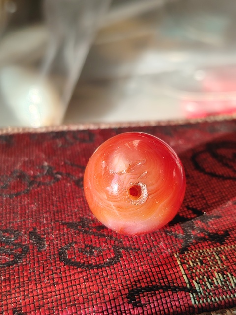 古玩玉器福利天然紅瑪瑙珠拍賣，當(dāng)前價(jià)格188元