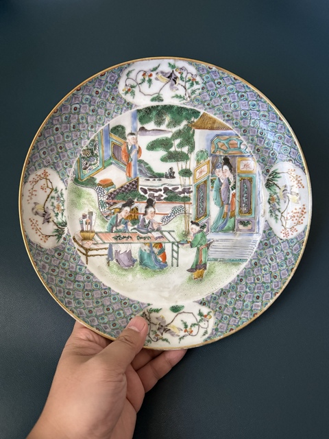 古玩陶瓷廣五彩人物盤(pán)真品鑒賞圖