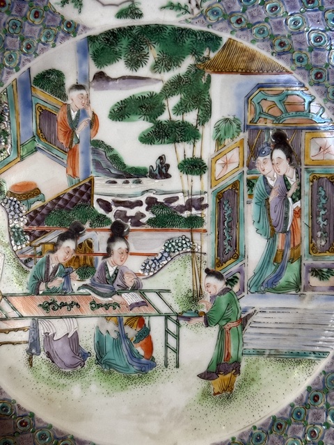 古玩陶瓷廣五彩人物盤(pán)真品鑒賞圖