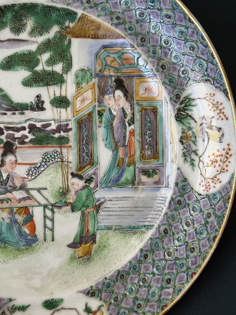 古玩陶瓷廣五彩人物盤(pán)真品鑒賞圖