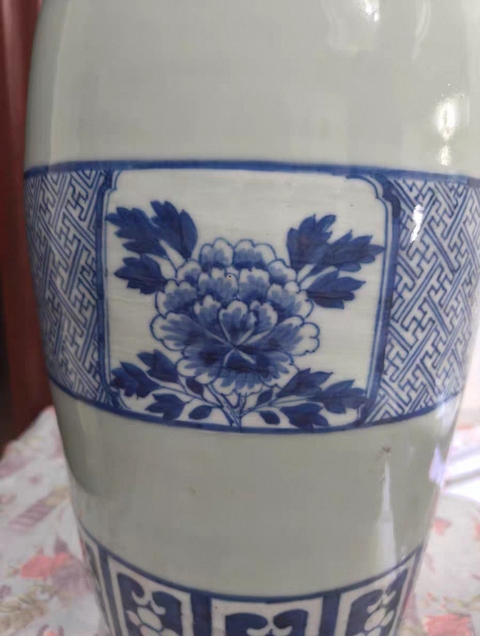 古玩陶瓷清中道光青花瓶真品鑒賞圖