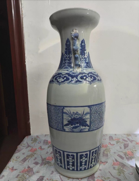 古玩陶瓷清中道光青花瓶真品鑒賞圖